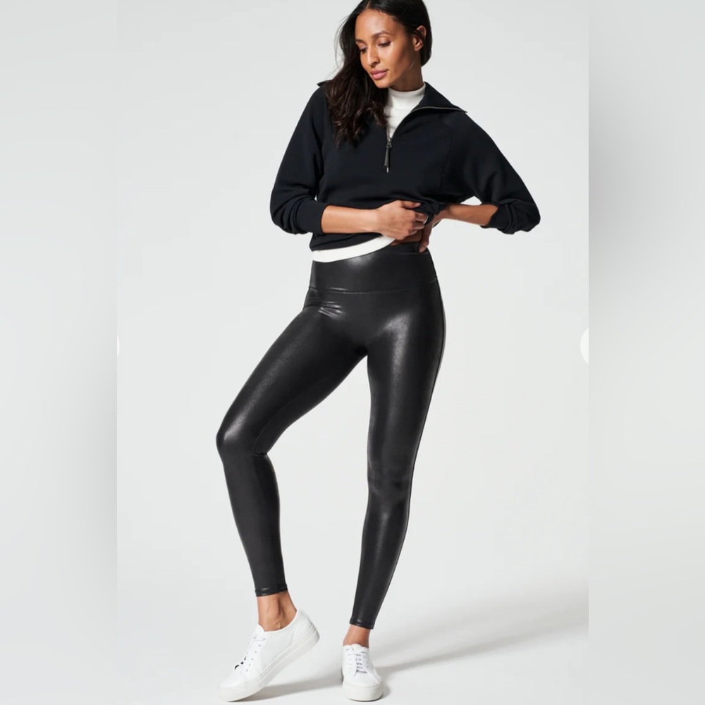 SPANX Faux Leather Black Leggings